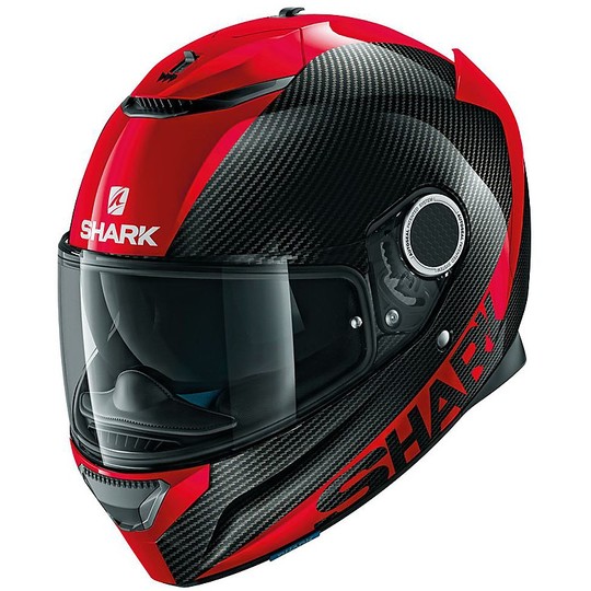Integral Motorcycle Helmet Shark SPARTAN CARBON 1.2 Carbon SKIN Red Black