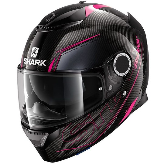 Integral Motorcycle Helmet Shark SPARTAN CARBON 1.2 SILICIUM Anthracite Pink