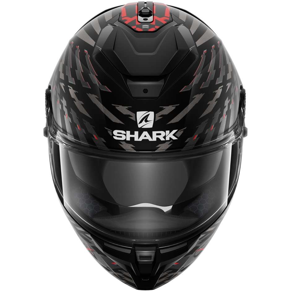 Integral Motorcycle Helmet Shark SPARTAN GT BCL. MICR. E-BRAKE Black Red Anthracite