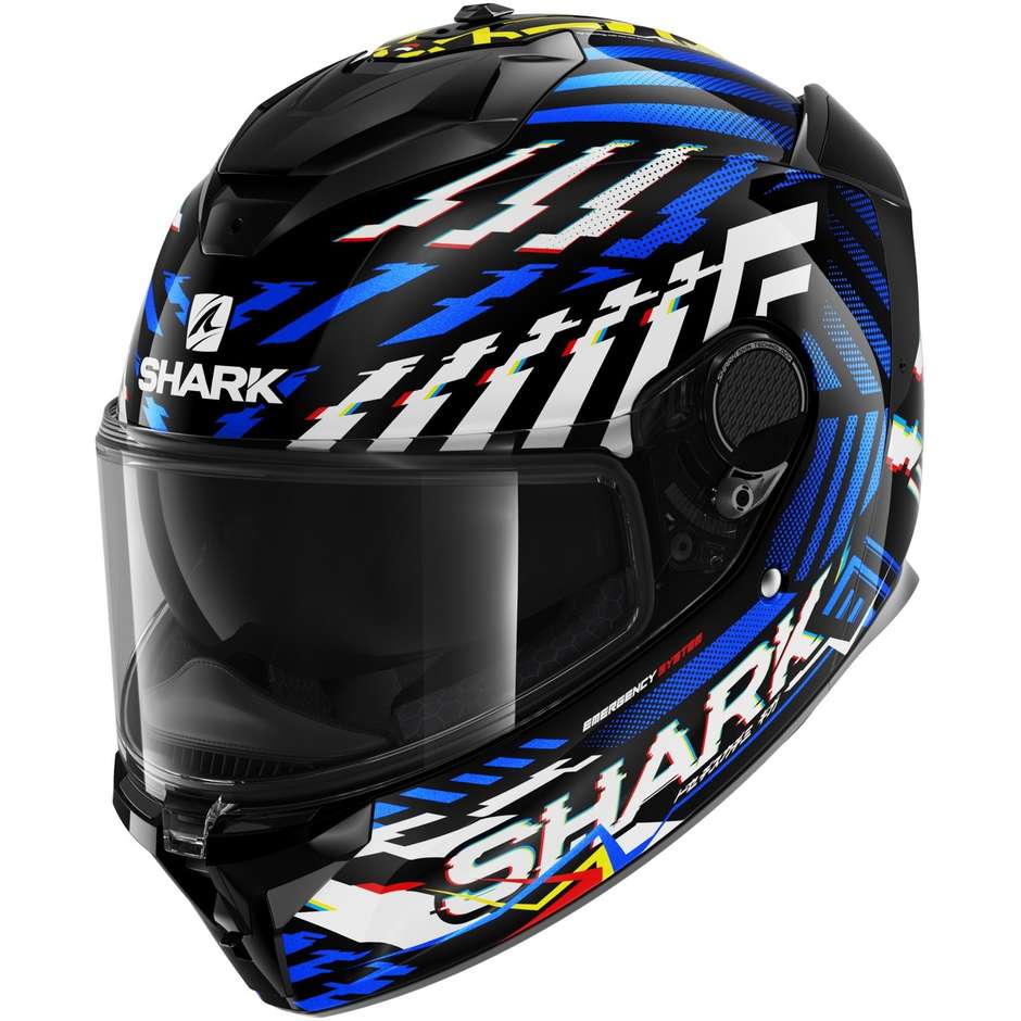 Integral Motorcycle Helmet Shark SPARTAN GT BCL. MICR. E-BRAKE Black Yellow Blue