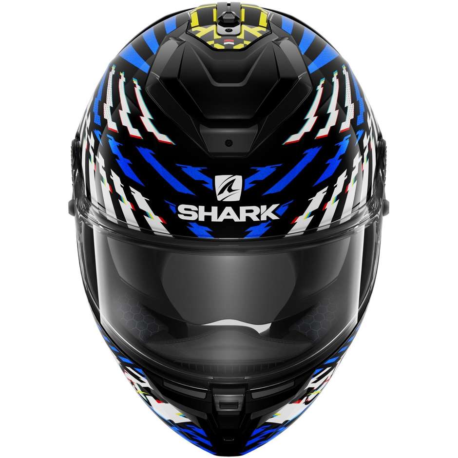 Integral Motorcycle Helmet Shark SPARTAN GT BCL. MICR. E-BRAKE Black Yellow Blue