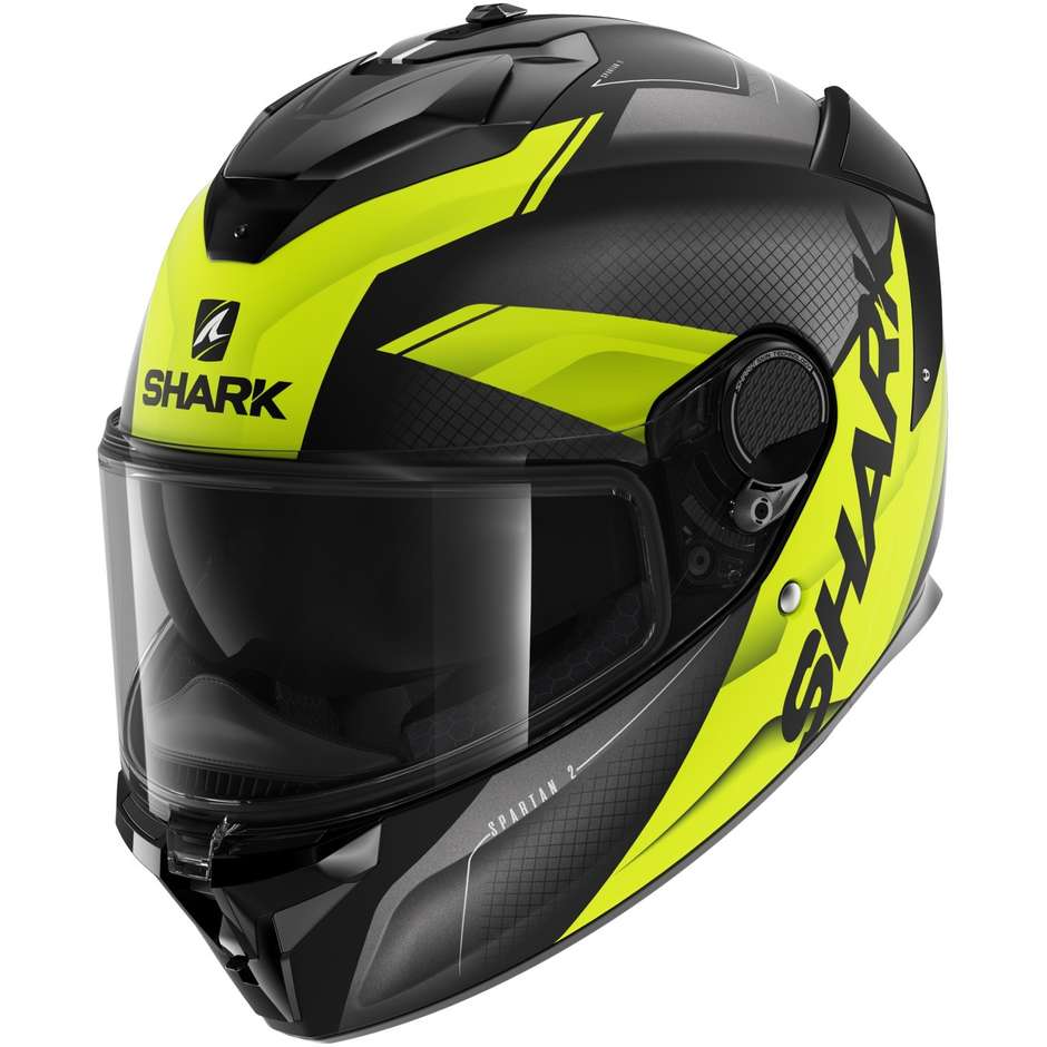 Integral Motorcycle Helmet Shark SPARTAN GT BCL. MICR. ELGEN Black Anthracite Yellow