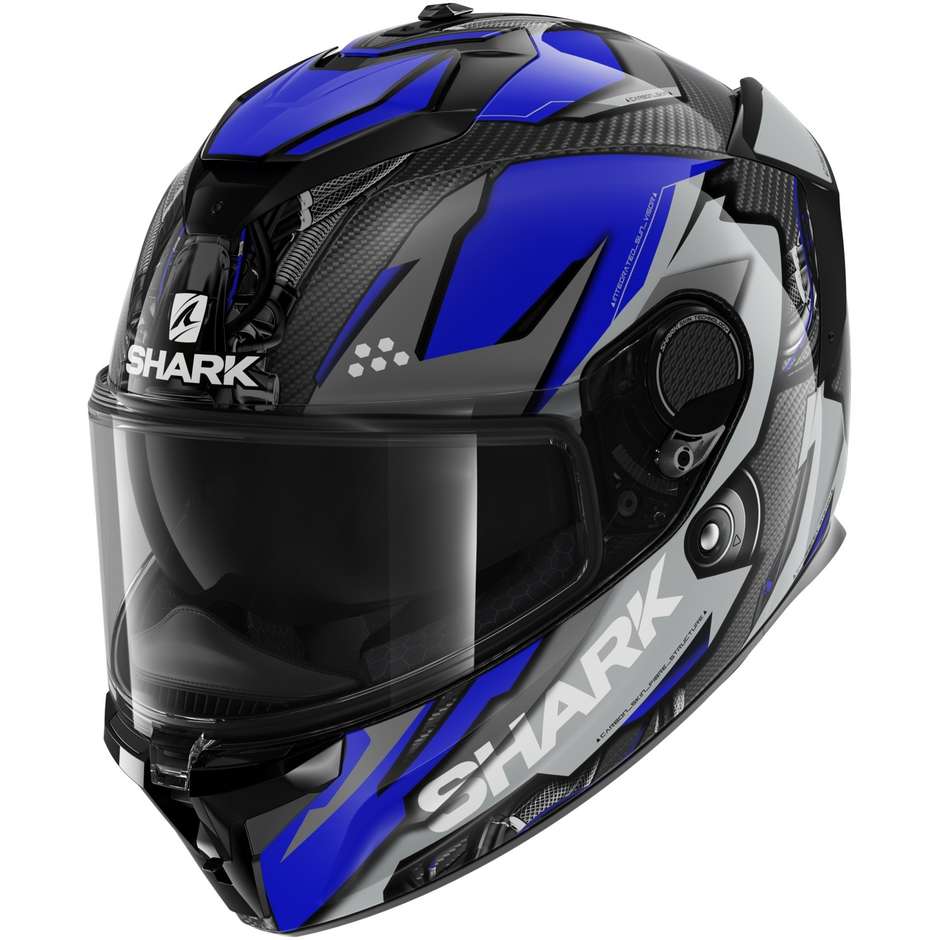 Integral Motorcycle Helmet Shark SPARTAN GT CARBON URIKAN Blue White