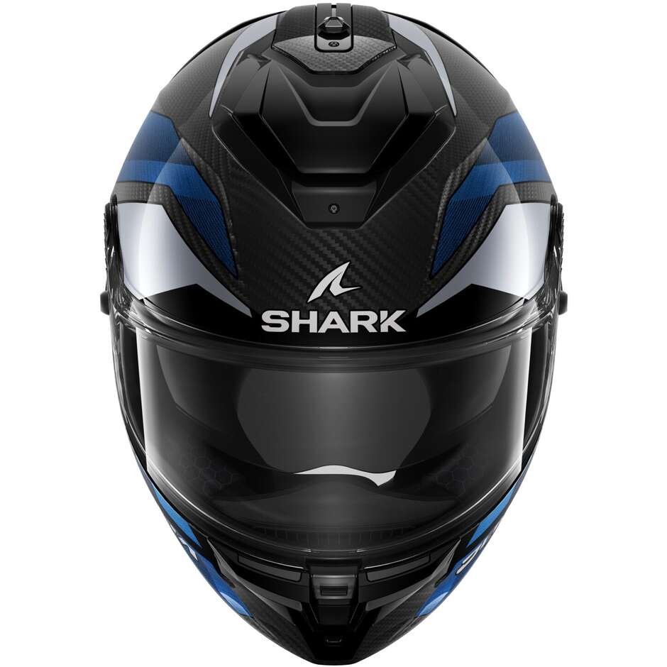 Integral Motorcycle Helmet Shark SPARTAN GT PRO RHYTHM CARBON Carbon Blue Chrome