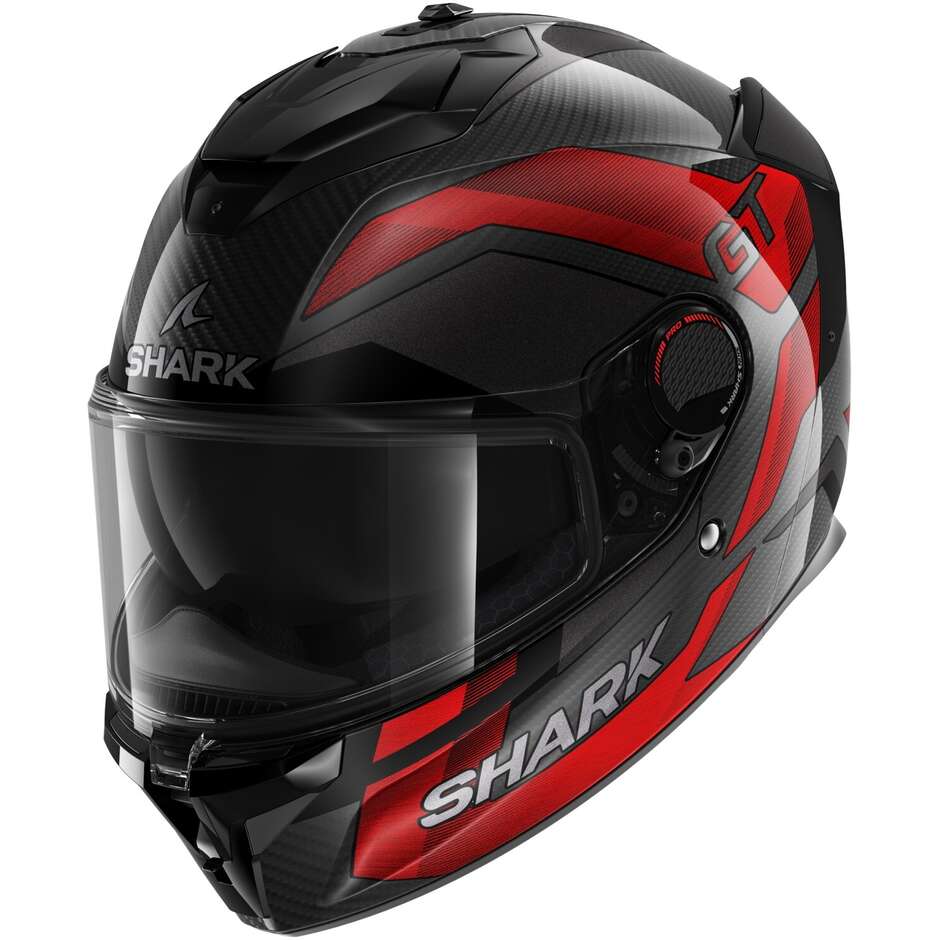 Integral Motorcycle Helmet Shark SPARTAN GT PRO RHYTHM CARBON Carbon Red Chrome