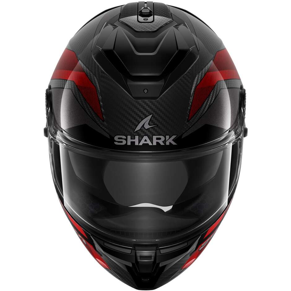 Integral Motorcycle Helmet Shark SPARTAN GT PRO RHYTHM CARBON Carbon Red Chrome