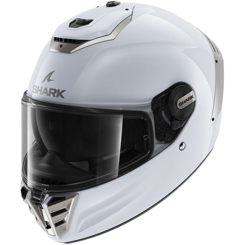 Integral Motorcycle Helmet Shark SPARTAN RS Blank White Gray Glossy