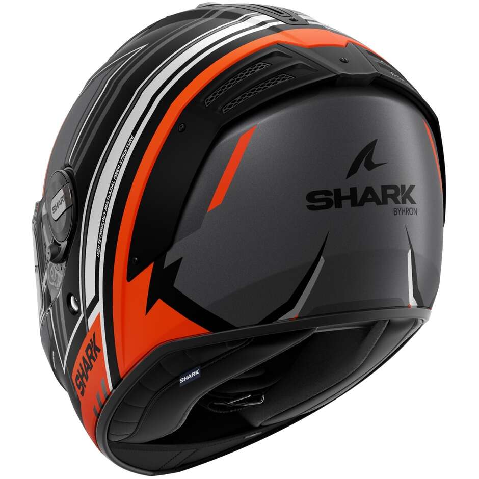 Integral Motorcycle Helmet Shark SPARTAN RS BYHRON Matt Black Orange Chrome