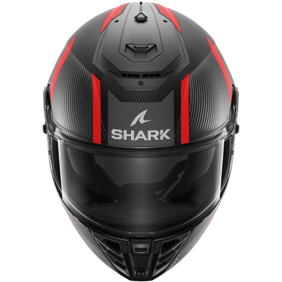 Integral Motorcycle Helmet Shark SPARTAN RS CARBON SHAWN Matt Carbon Anthracite Red