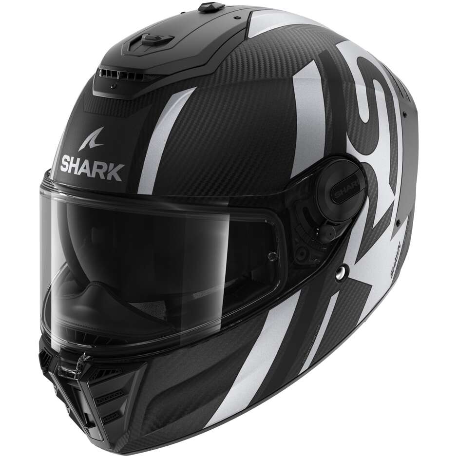Integral Motorcycle Helmet Shark SPARTAN RS CARBON SHAWN Matt Carbon Black Silver