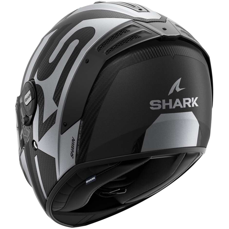 Integral Motorcycle Helmet Shark SPARTAN RS CARBON SHAWN Matt Carbon Black Silver