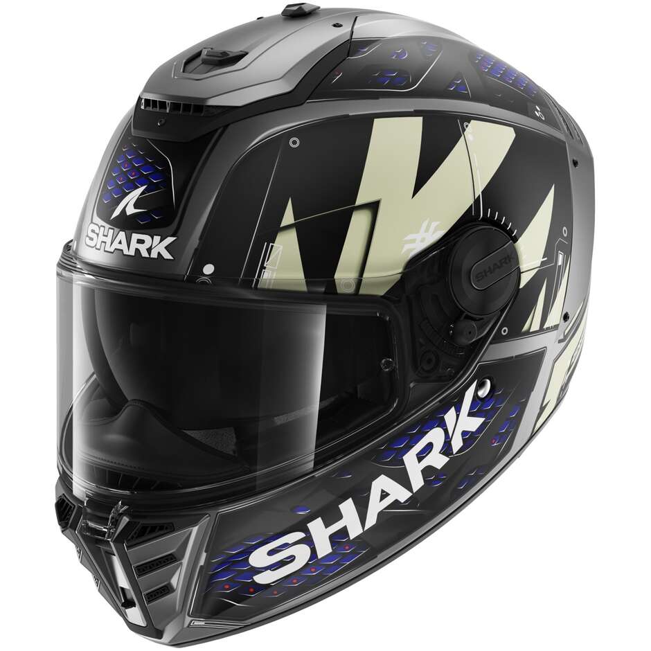 Integral Motorcycle Helmet Shark SPARTAN RS STINGREY Matt Anthracite Anthracite Blue