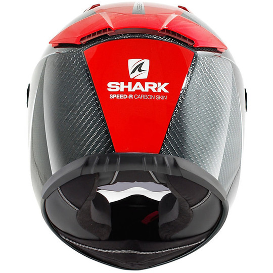 Integral Motorcycle Helmet Shark SPEED-R 2 CARBON SKIN Carbon Red White