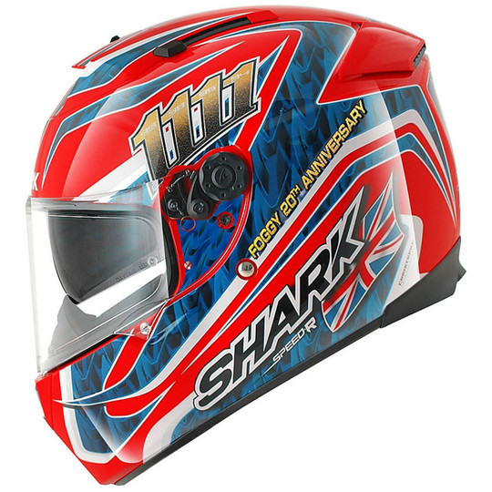Integral Motorcycle Helmet Shark SPEED-R 2 relica FOGGY Matt 20TH BIRTH Red Blue