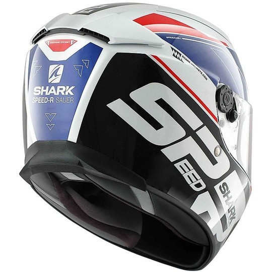 Integral Motorcycle Helmet Shark SPEED-R 2 SAUER White Red Blue