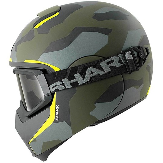 Integral Motorcycle Helmet Shark VANCORE WIPEOUT Green Opaque Yellow