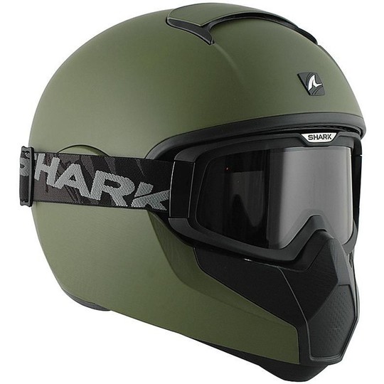 Integral Motorcycle Helmet Shark VANCORE With Eyeglasses Green Opaque