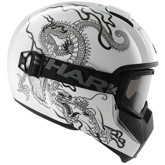 Integral Motorcycle Helmet Shark VANCORE With Eyeglasses Ryu White Red