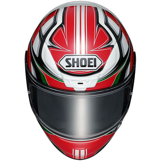 Integral motorcycle helmet SHOEI NXR Rumpus TC-4 White Red Green
