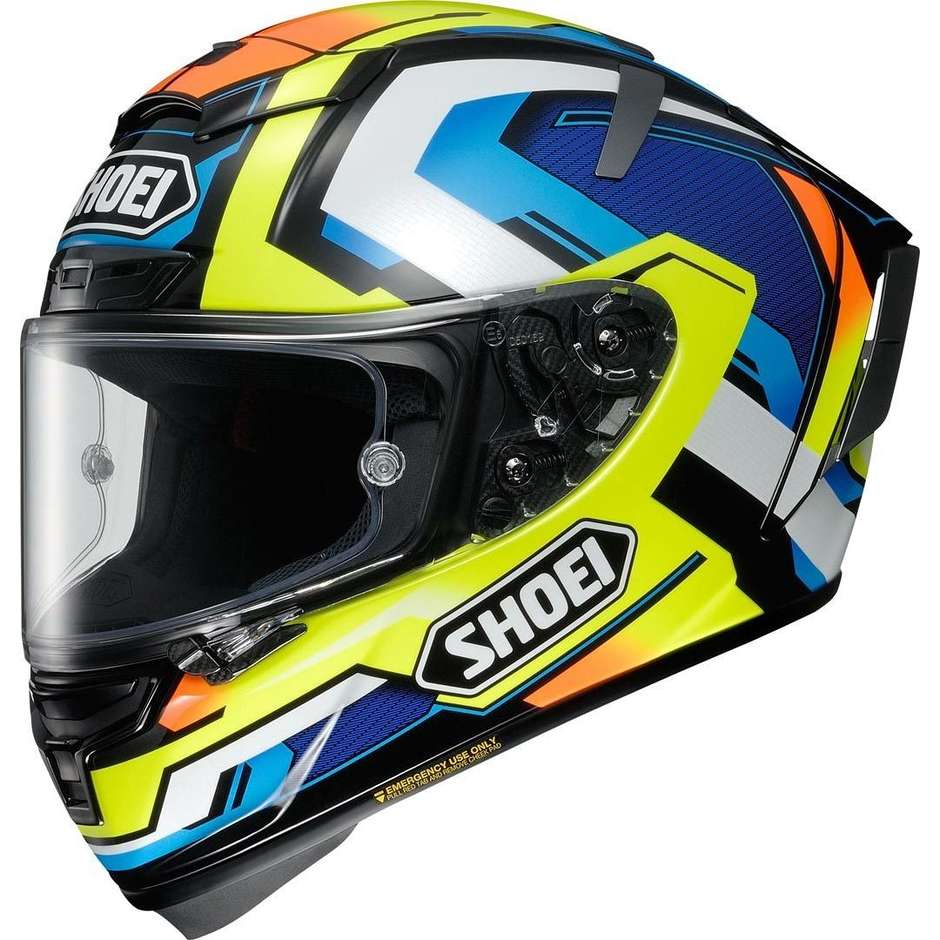 Integral motorcycle helmet SHOEI X-SPIRIT 3 Brink TC-10 Yellow Red Blue