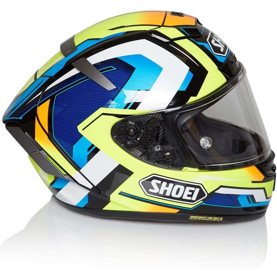Integral motorcycle helmet SHOEI X-SPIRIT 3 Brink TC-10 Yellow Red Blue