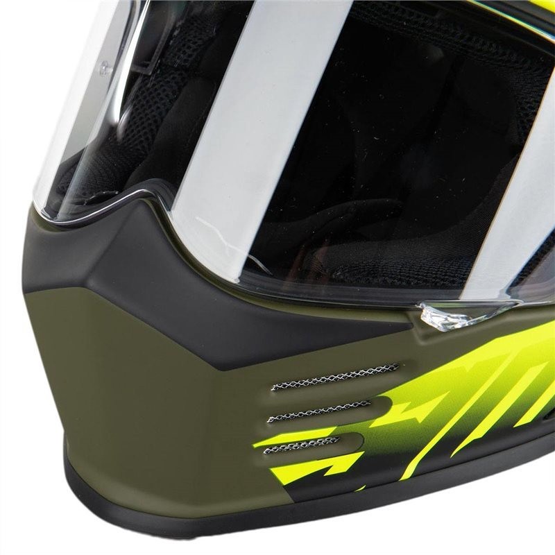 Integral Motorcycle Helmet Simpson Venom Army Black Yellow Fluo Visor