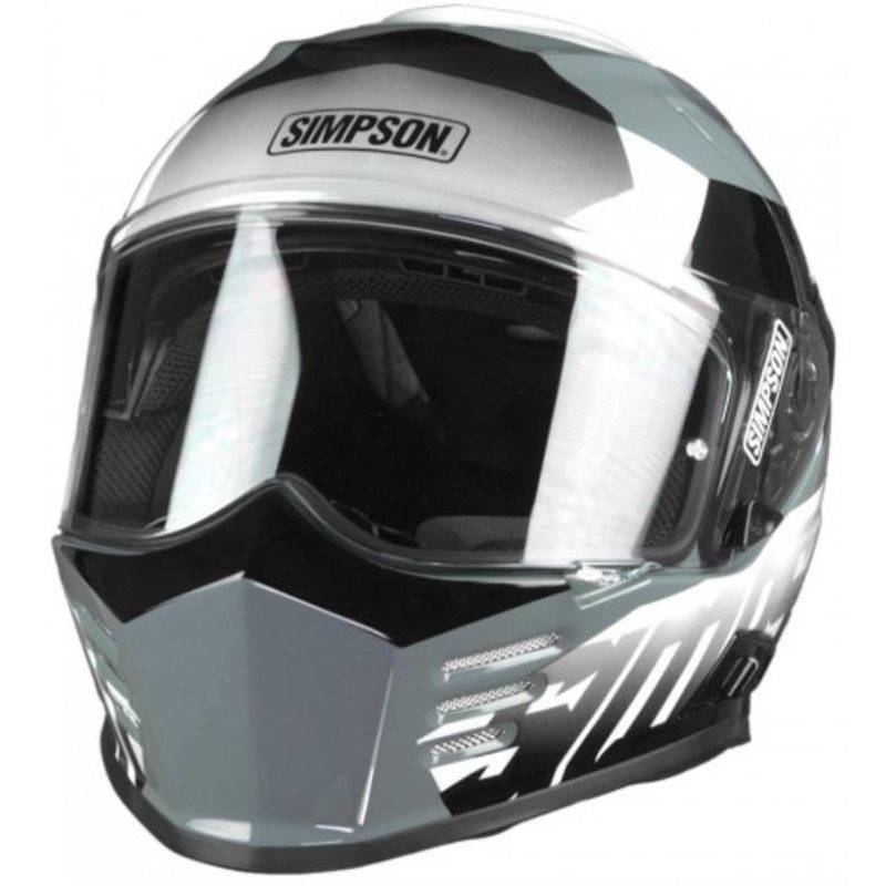 Integral Motorcycle Helmet Simpson Venom Army White Double Visor