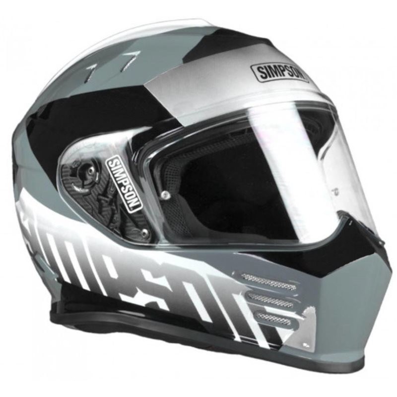 Integral Motorcycle Helmet Simpson Venom Army White Double Visor