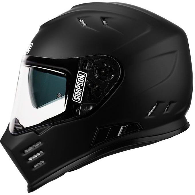 Integral Motorcycle Helmet Simpson Venom Solid Glossy Black Double Visor