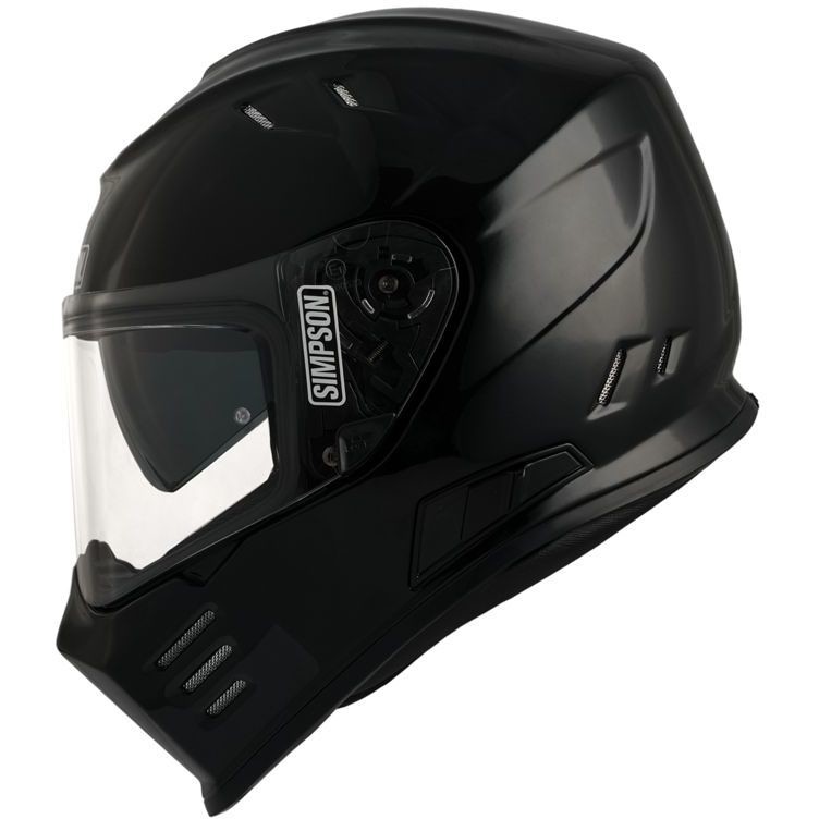 Integral Motorcycle Helmet Simpson Venom Solid Glossy Black Double Visor