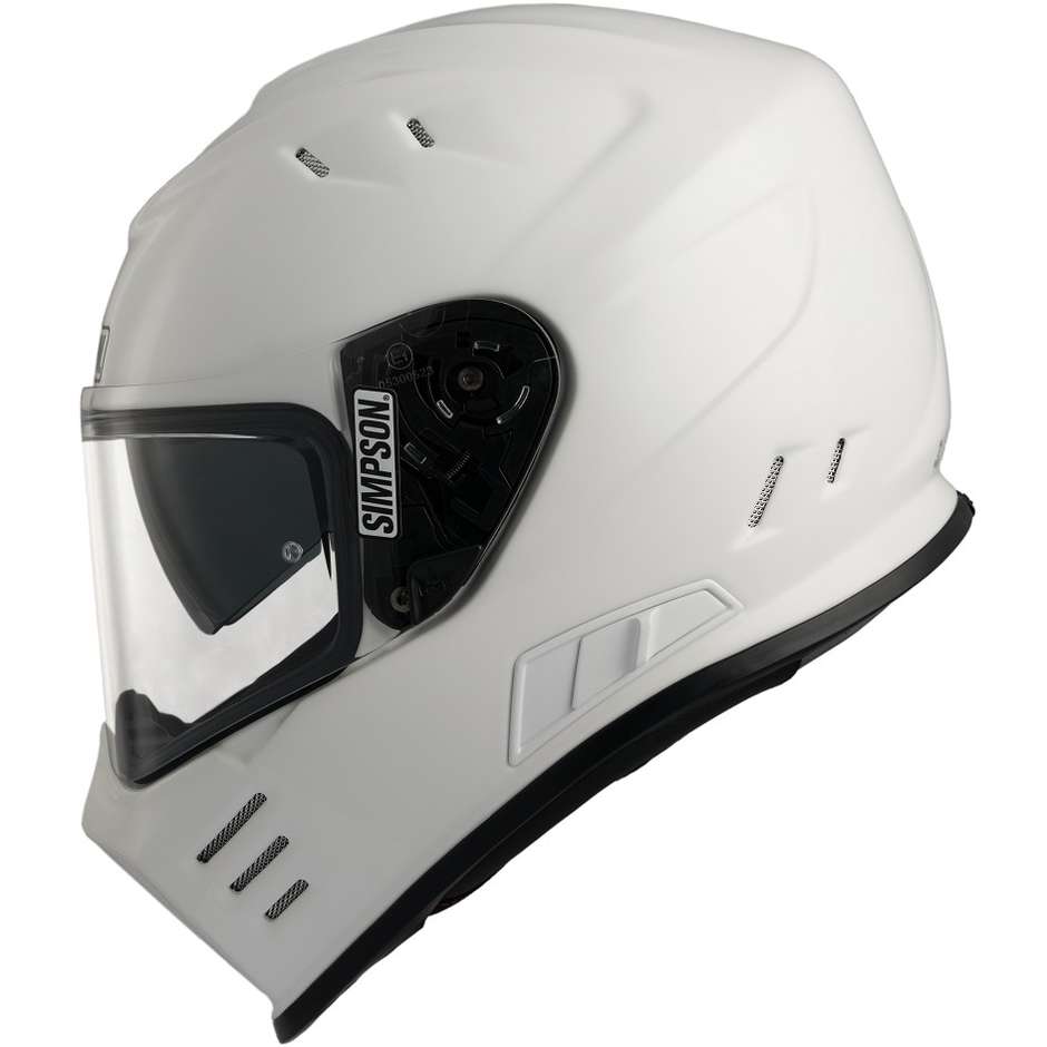 Integral Motorcycle Helmet Simpson Venom Solid Glossy White Double Visor