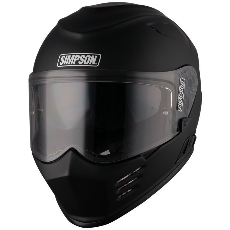 Integral Motorcycle Helmet Simpson Venom Solid Matt Black Double Visor