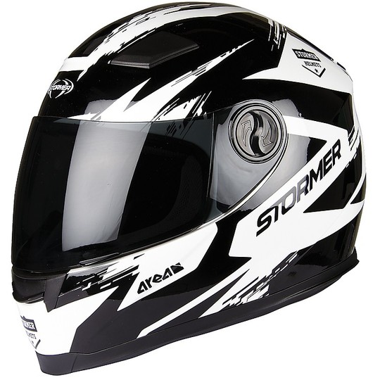 Integral Motorcycle Helmet Stormer AREA MIX Black White