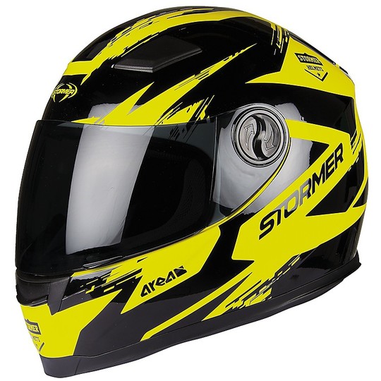 Integral Motorcycle Helmet Stormer AREA MIX FLUO Black Yellow