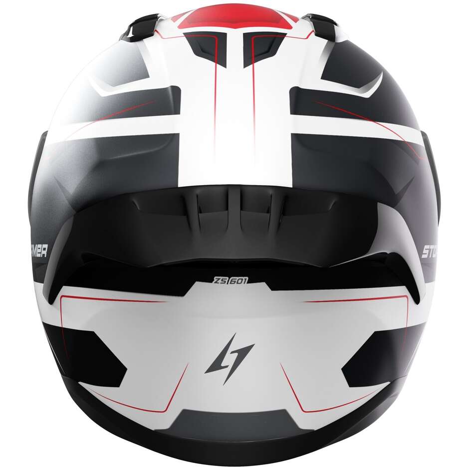 Integral motorcycle helmet Stormer ZS601 Race Star White Red Gray