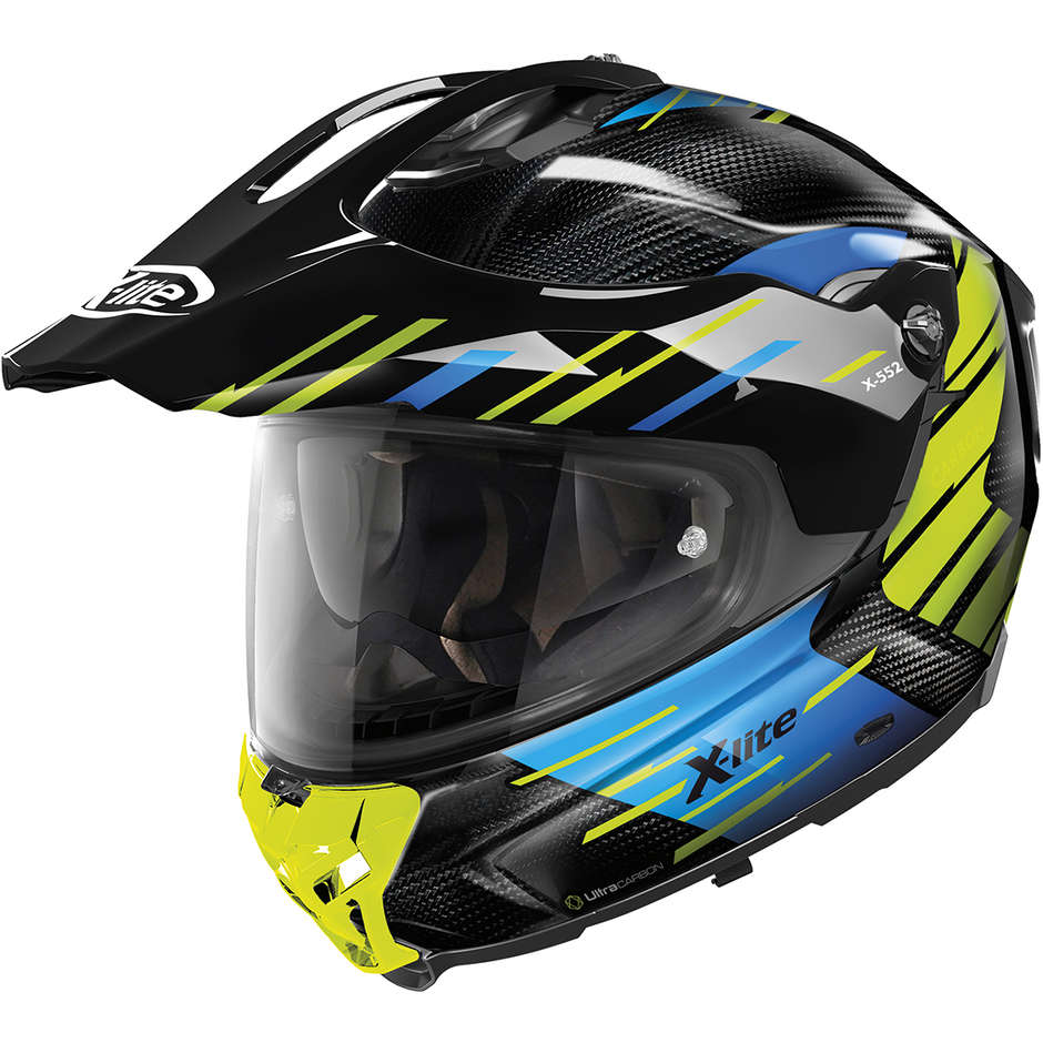 Integral Motorcycle Helmet Touring X-Lite X-552 UC N-Com WAYPOINT 020 Blue Yellow Fluo
