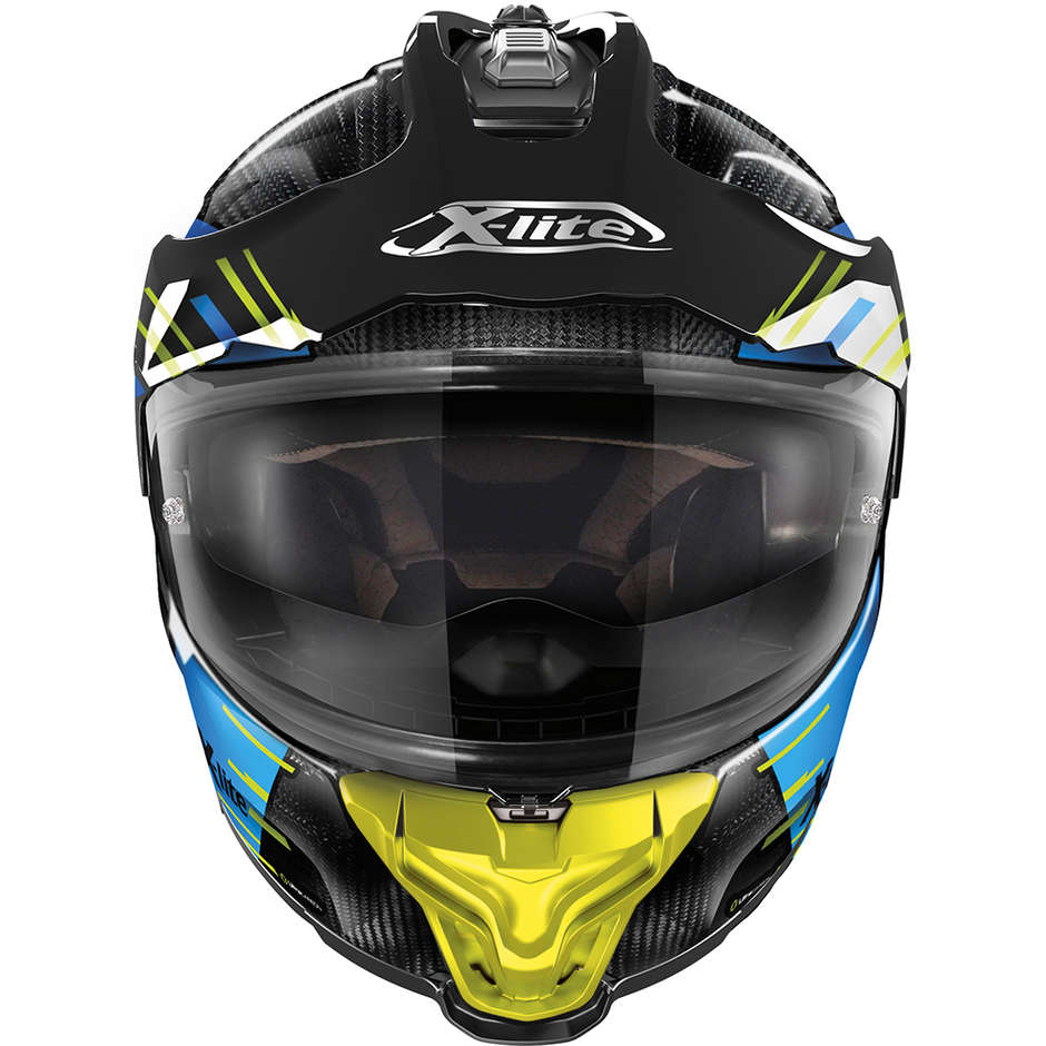 Integral Motorcycle Helmet Touring X-Lite X-552 UC N-Com WAYPOINT 020 Blue Yellow Fluo