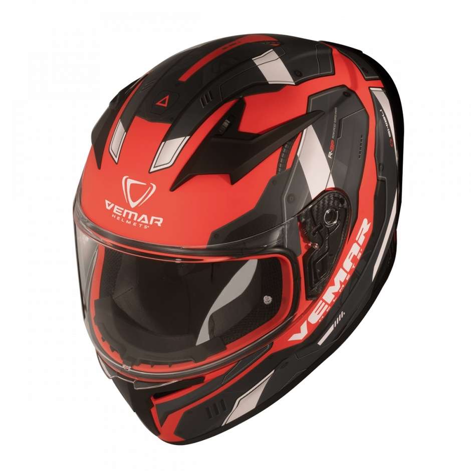 Integral Motorcycle Helmet Vemar GHIBLI G024 Robot Black Red