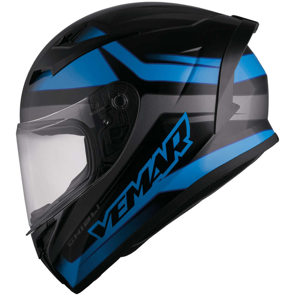 Integral Motorcycle Helmet Vemar VH Ghibli Base Black Blue