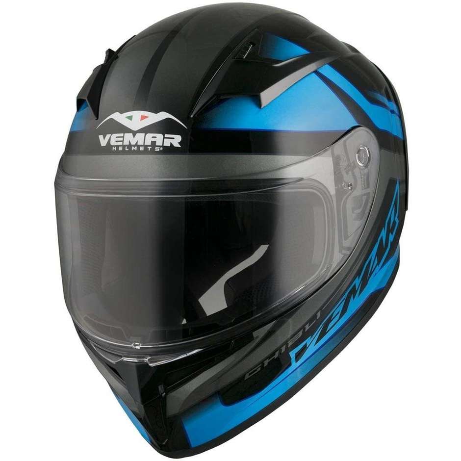 Integral Motorcycle Helmet Vemar VH Ghibli Base Black Blue
