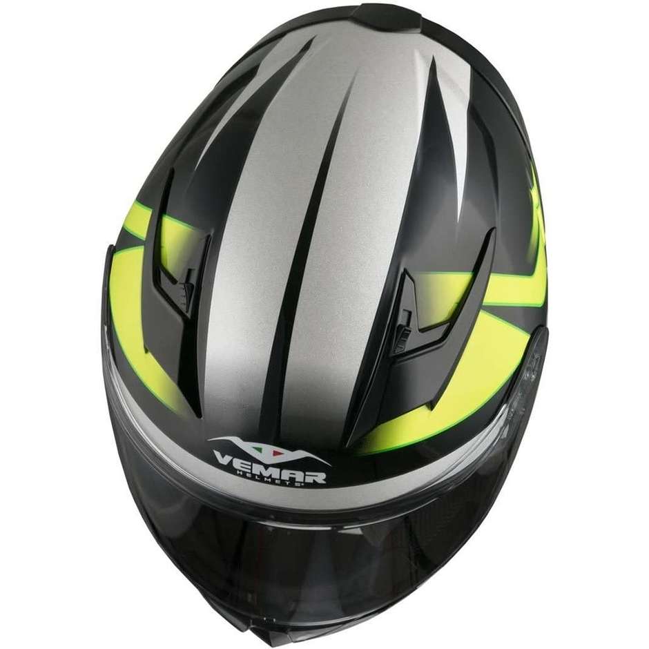 Integral Motorcycle Helmet Vemar VH Ghibli Base Black Yellow Fluo