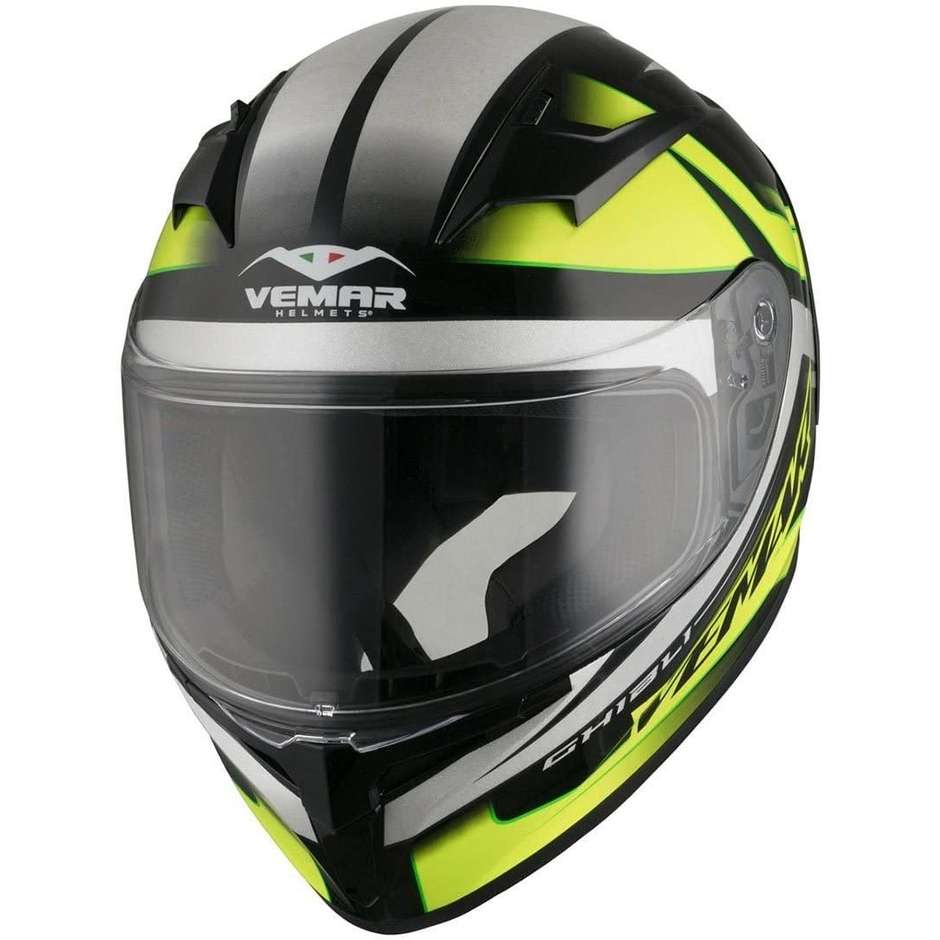 Integral Motorcycle Helmet Vemar VH Ghibli Base Black Yellow Fluo
