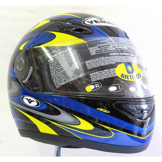 Integral Motorcycle Helmet Vemar VSS 214 Blue Yellow