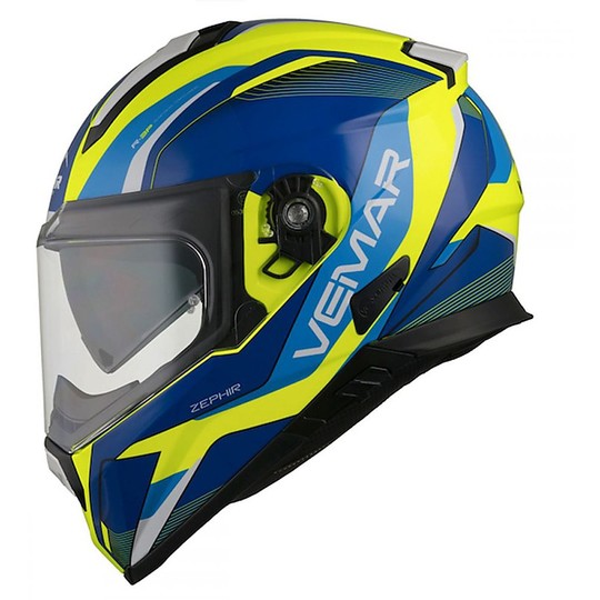 Integral Motorcycle Helmet Vemar ZEPHIR JMC Z024 Lunar Yellow Deep Blue