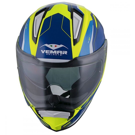 Integral Motorcycle Helmet Vemar ZEPHIR JMC Z024 Lunar Yellow Deep Blue