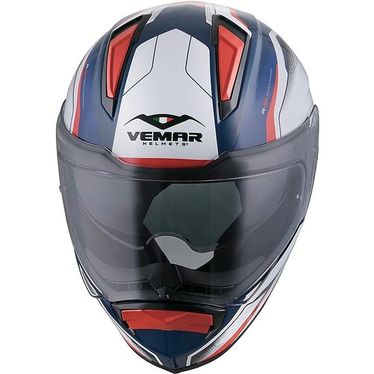 Integral Motorcycle Helmet Vemar ZEPHIR Lunar Z023 White Blue