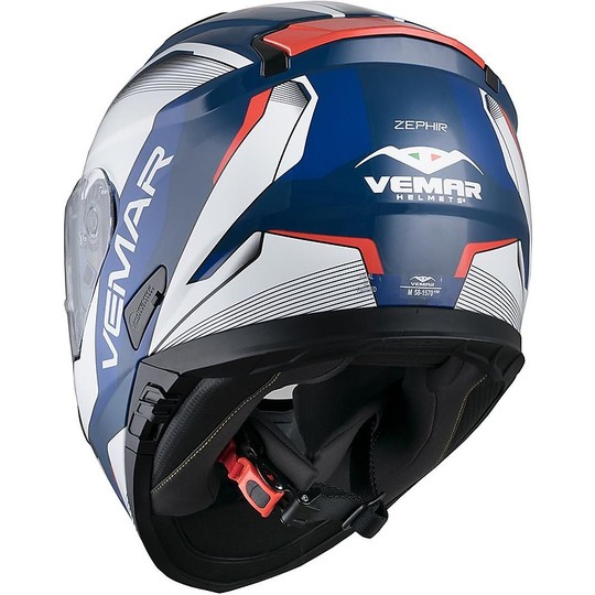 Integral Motorcycle Helmet Vemar ZEPHIR Lunar Z023 White Blue