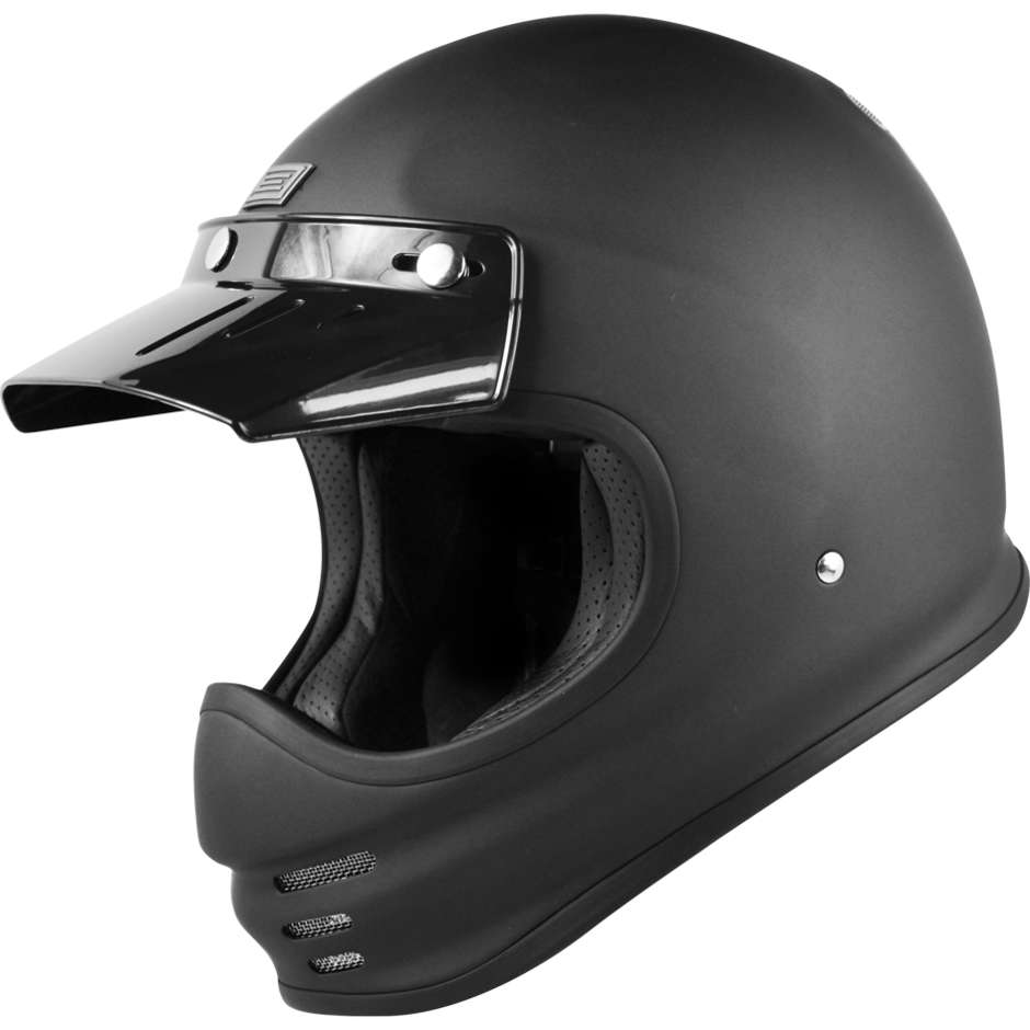 Integral Motorcycle Helmet Vintage 70s Origin VIRGO Solid Black