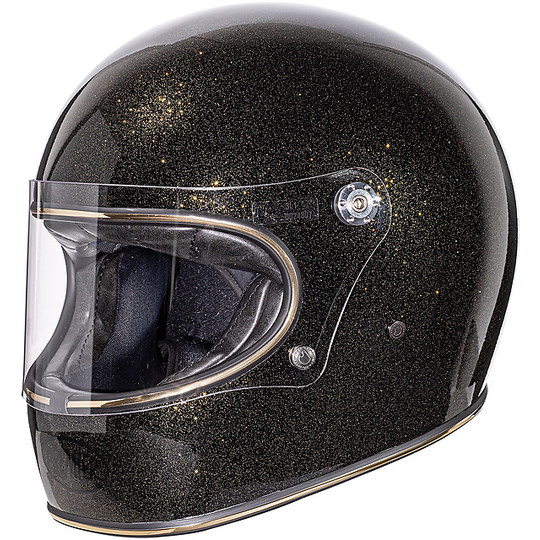 Integral Motorcycle Helmet Vintage 70s Premier Trophy U9 GLITTER GOLD