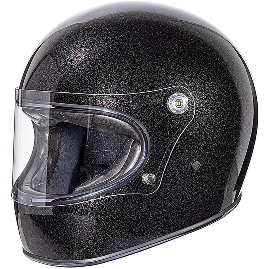 Integral Motorcycle Helmet Vintage 70s Premier Trophy U9 GLITTER SILVER